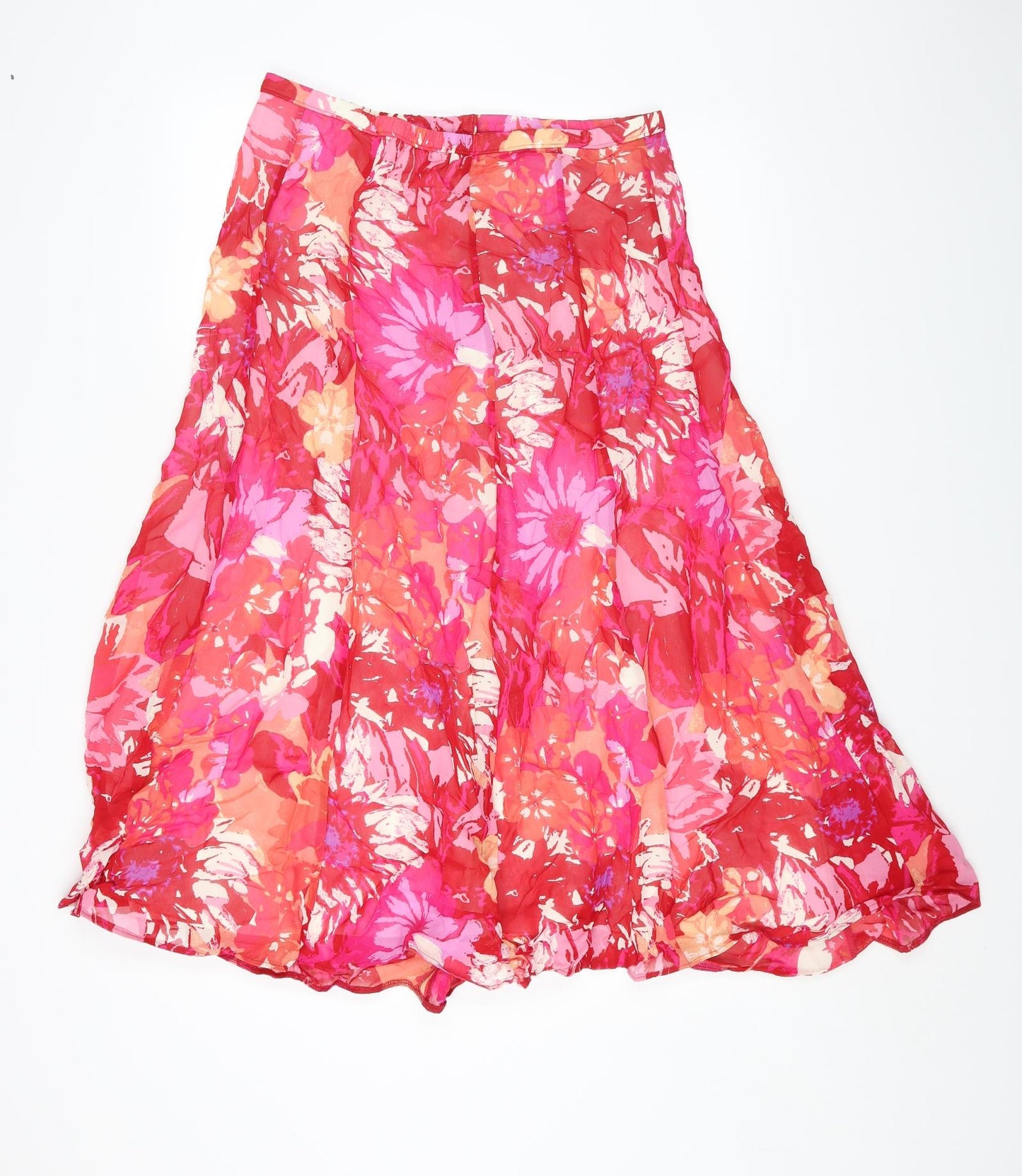 Marks and Spencer Womens Multicoloured Floral Viscose Maxi Skirt Size 14 Zip
