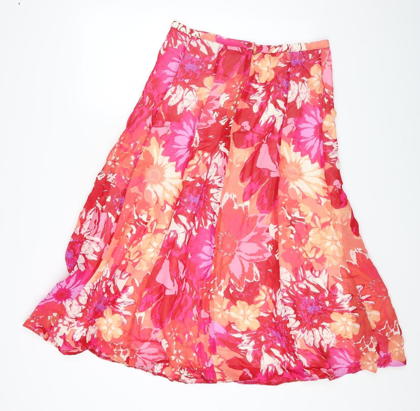 Marks and Spencer Womens Multicoloured Floral Viscose Maxi Skirt Size 14 Zip