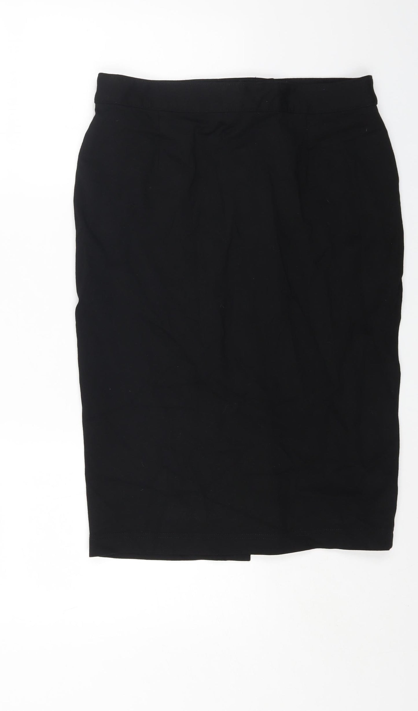 George Womens Black Viscose A-Line Skirt Size 12 Zip