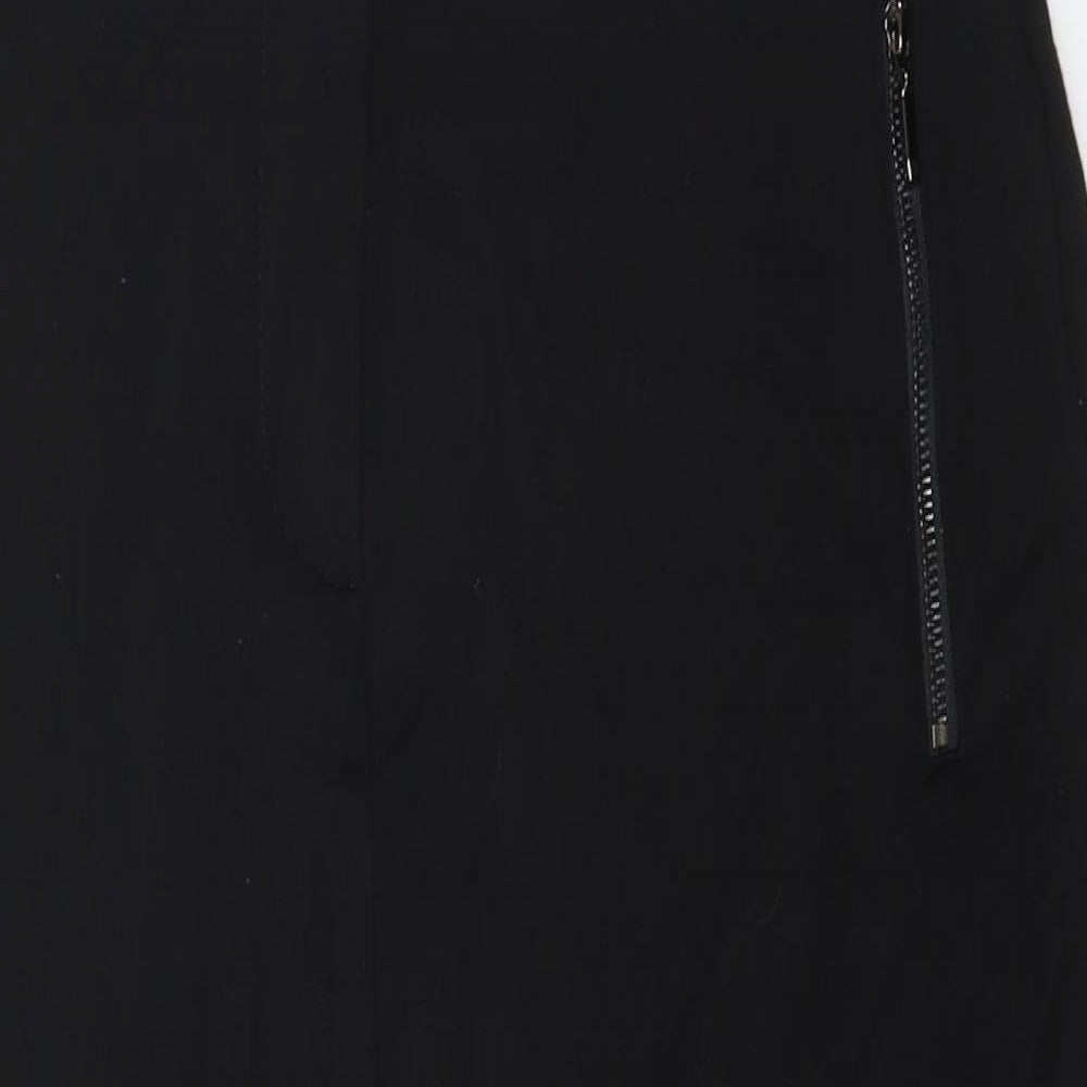 George Womens Black Viscose A-Line Skirt Size 12 Zip