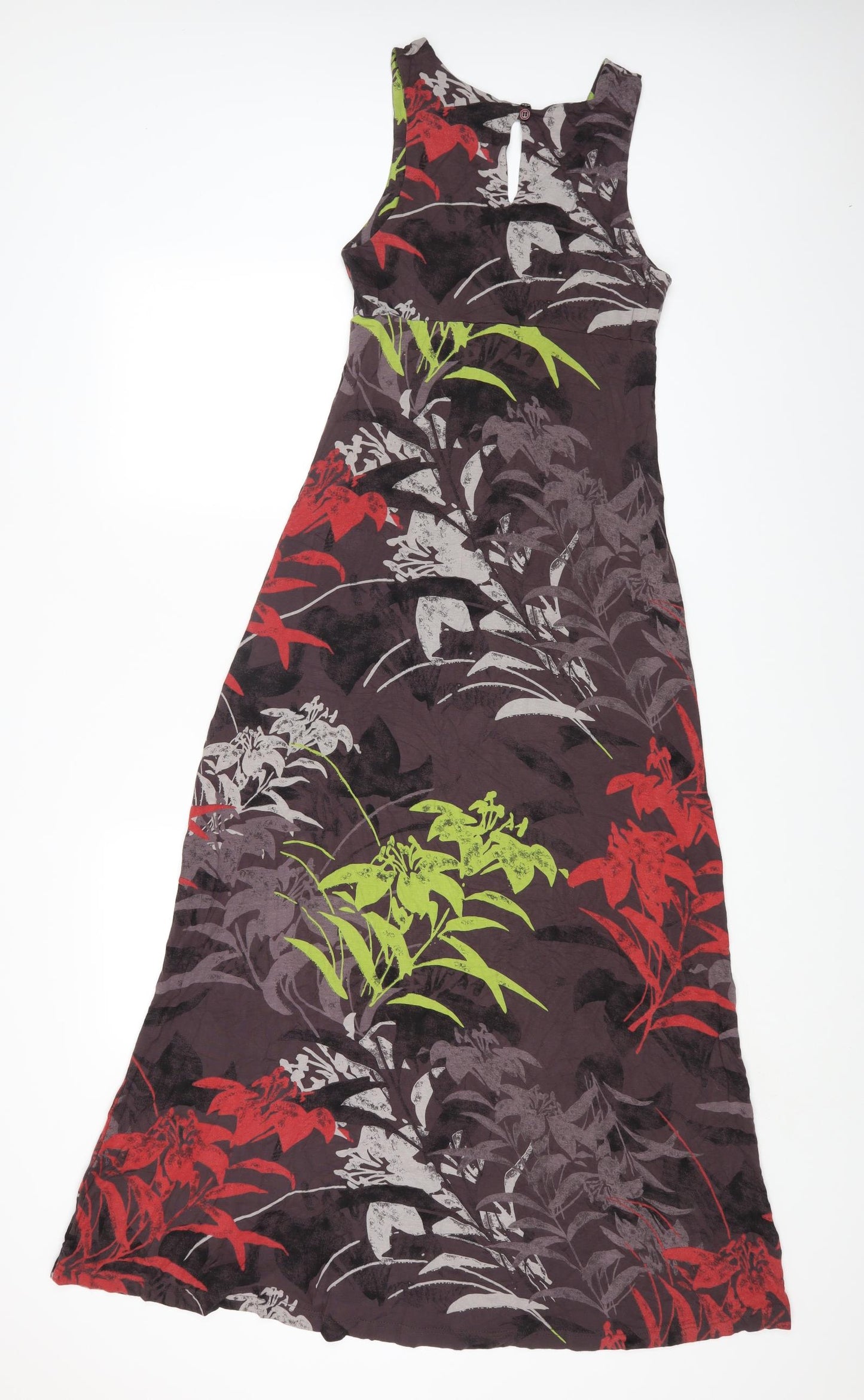 Capri Womens Multicoloured Geometric Viscose Maxi Size 12 V-Neck Button