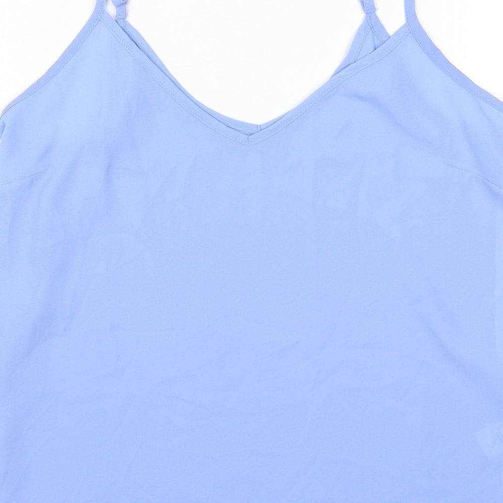 Primark Womens Blue Polyester Camisole Tank Size 8 Scoop Neck