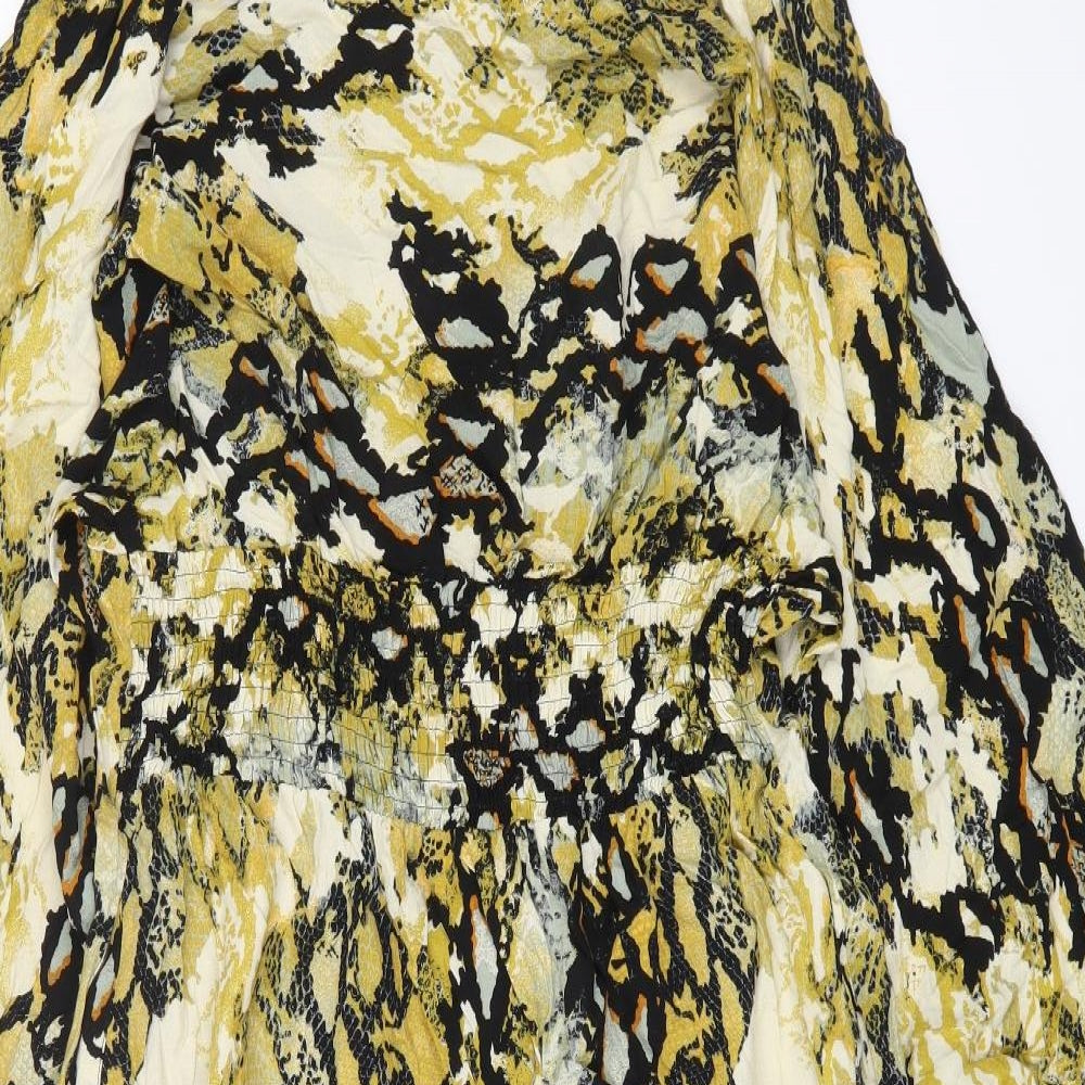 Marks and Spencer Womens Multicoloured Animal Print Viscose A-Line Size 16 Scoop Neck Pullover