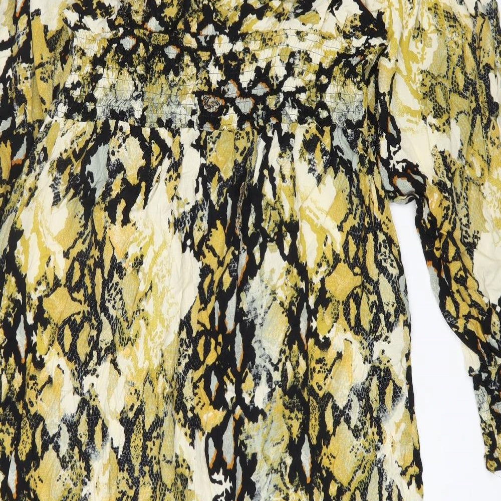 Marks and Spencer Womens Multicoloured Animal Print Viscose A-Line Size 16 Scoop Neck Pullover