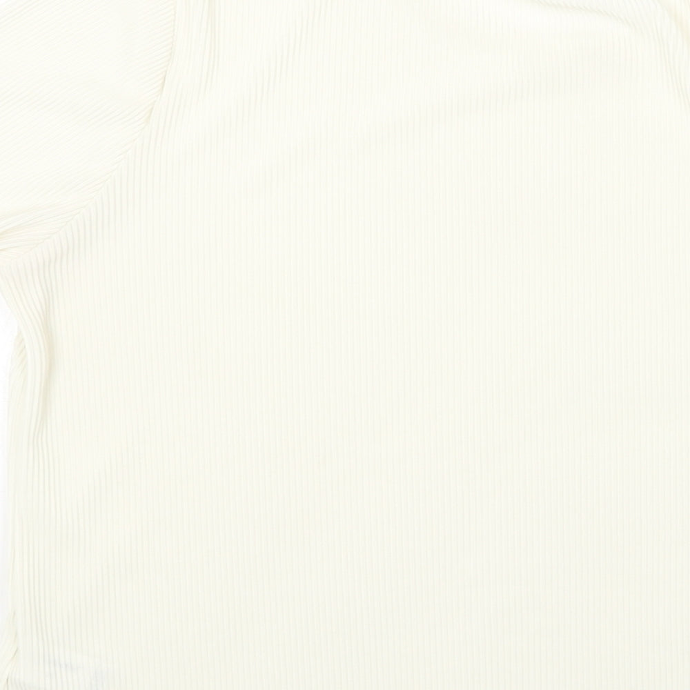 Berkertex Womens Ivory Polyester Basic T-Shirt Size 18 Round Neck