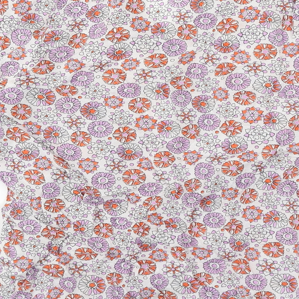 Preworn Womens Multicoloured Floral Viscose Basic Button-Up Size 12 V-Neck