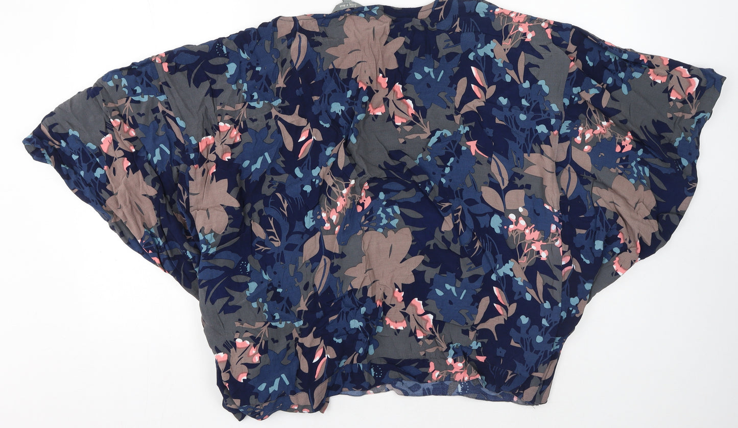 Lily & Me Womens Multicoloured Floral Viscose Basic T-Shirt Size 18 Crew Neck