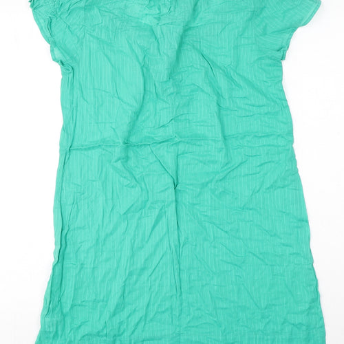 Marks and Spencer Womens Green Cotton Mini Size 14 Round Neck