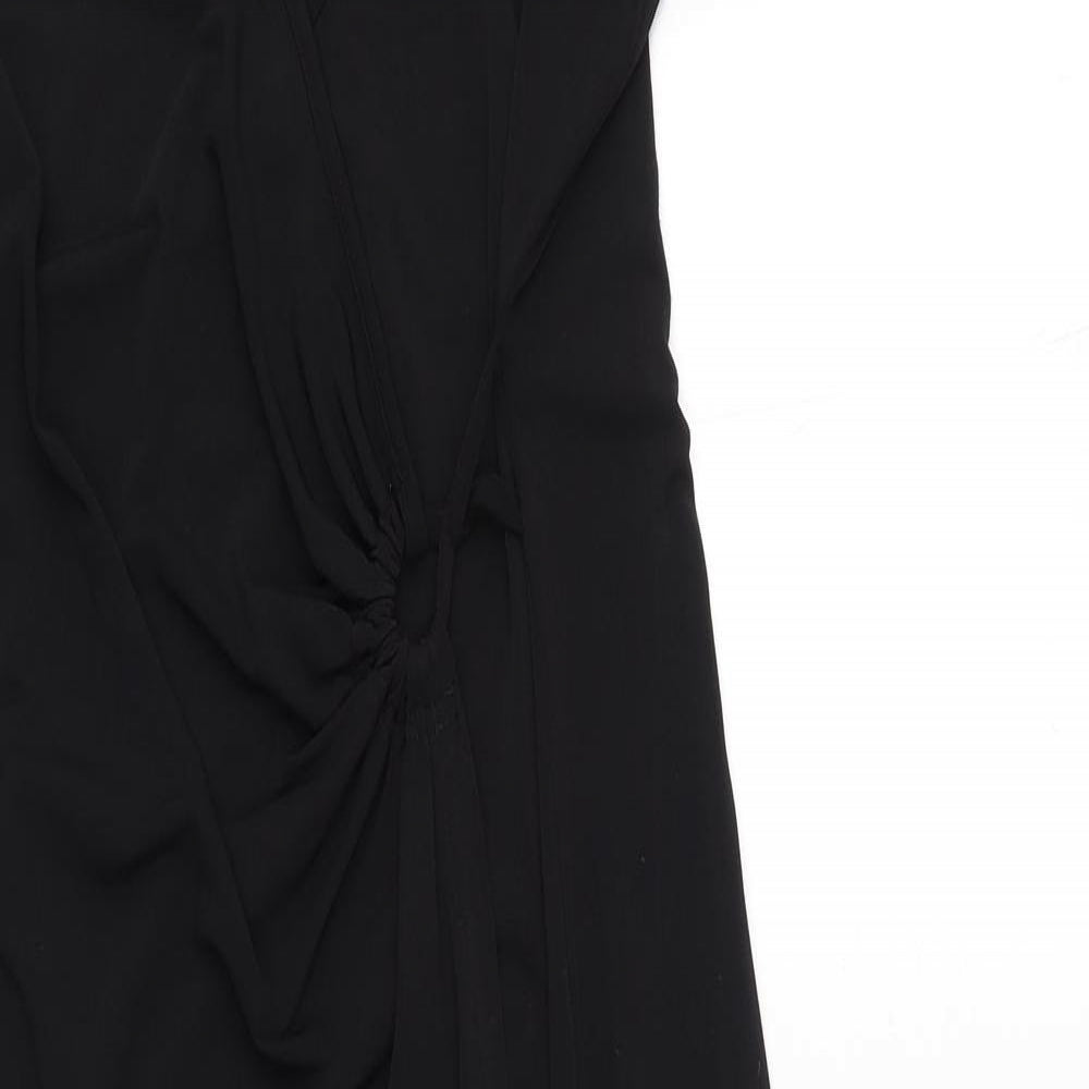 Jonathan Martin Womens Black Polyester Maxi Size 12 V-Neck Pullover