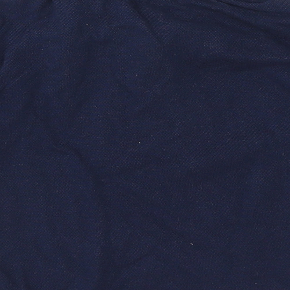 NEXT Baby Blue Cotton Basic Polo Size 6-9 Months Collared Button - Navy, Dinosaur Logo