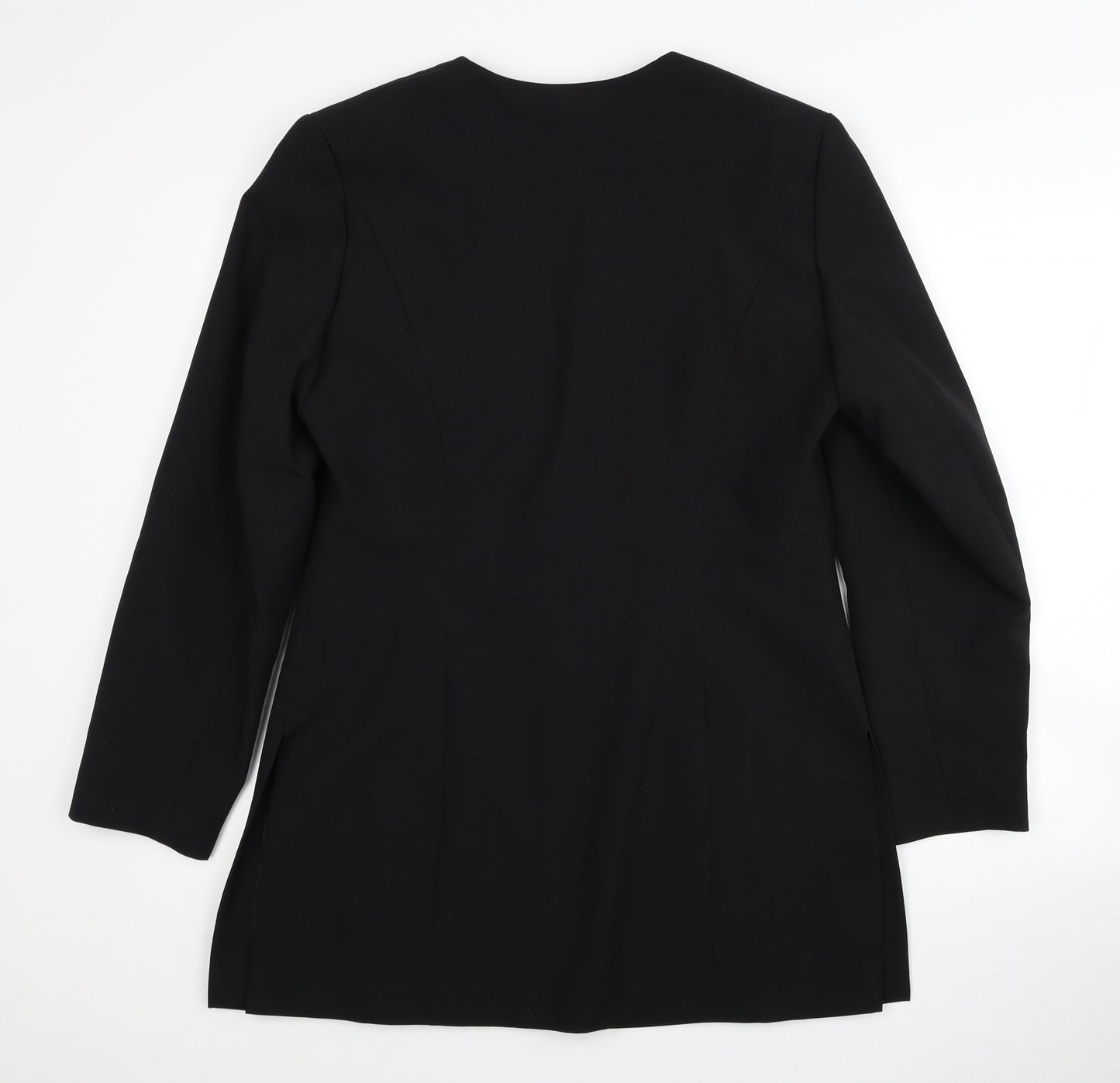 Fashion Extra Womens Black Polyester Jacket Blazer Size 14 - Embroidered, Shoulder Pads