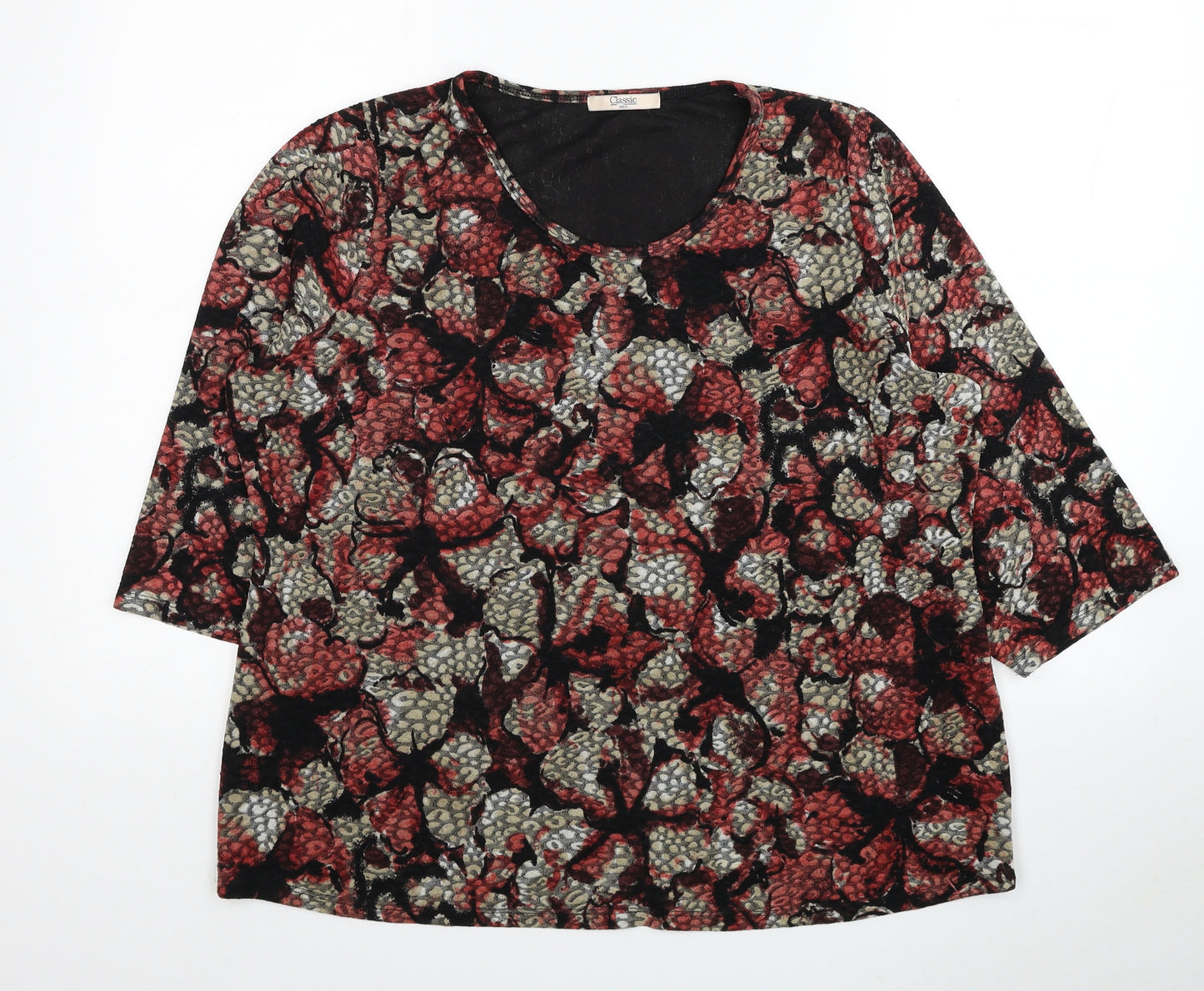 Marks and Spencer Womens Multicoloured Geometric Polyester Basic Blouse Size 20 Scoop Neck