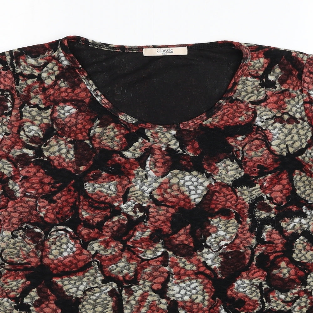 Marks and Spencer Womens Multicoloured Geometric Polyester Basic Blouse Size 20 Scoop Neck
