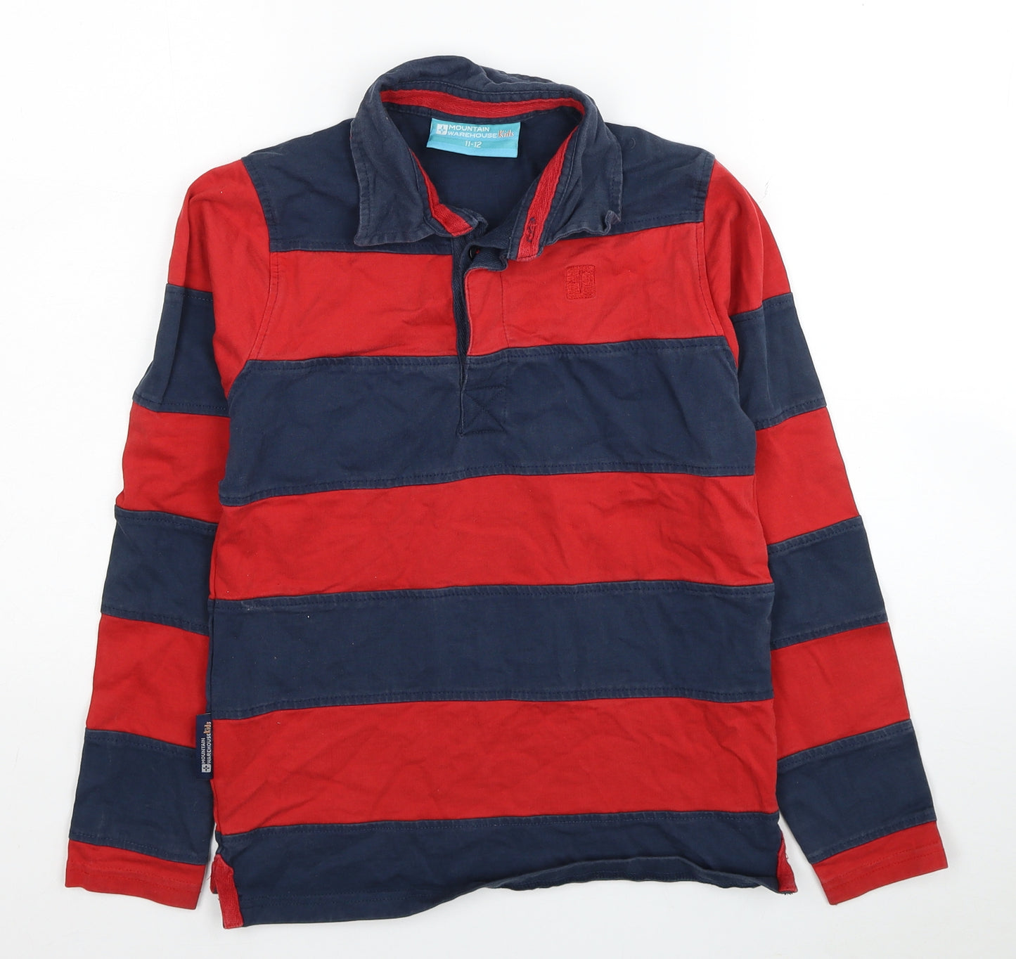 Mountain Warehouse Boys Red Striped Cotton Pullover Sweatshirt Size 11-12 Years Pullover