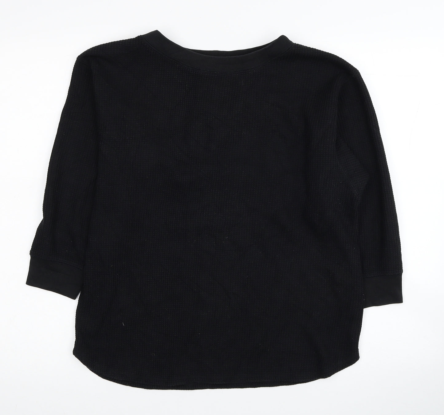 Uniqlo Womens Black Round Neck Cotton Pullover Jumper Size M