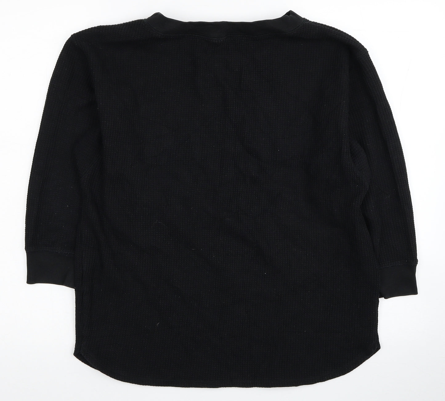 Uniqlo Womens Black Round Neck Cotton Pullover Jumper Size M