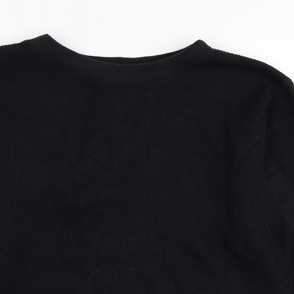 Uniqlo Womens Black Round Neck Cotton Pullover Jumper Size M