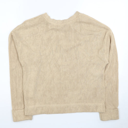 Primark Womens Beige Round Neck Polyester Pullover Jumper Size XS - Ribbed