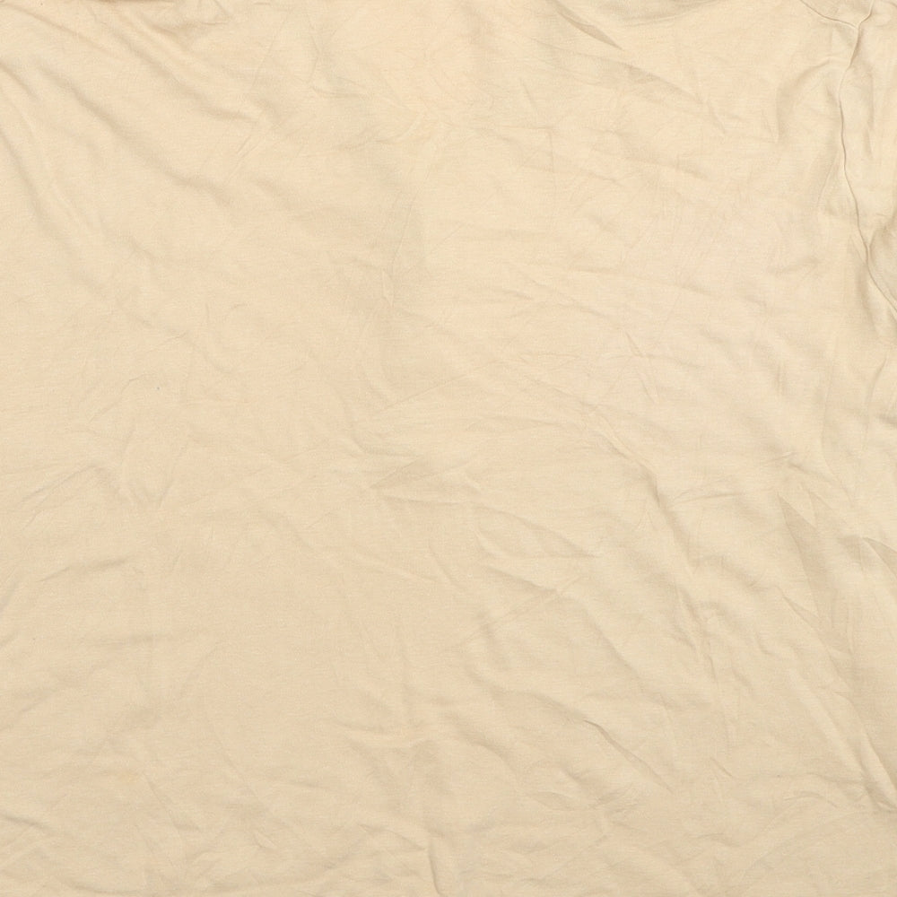 Marks and Spencer Womens Beige Cotton Basic T-Shirt Size 24 Collared