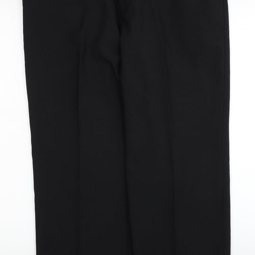 Greenwoods Mens Black Polyester Trousers Size 36 in L28 in Regular Zip