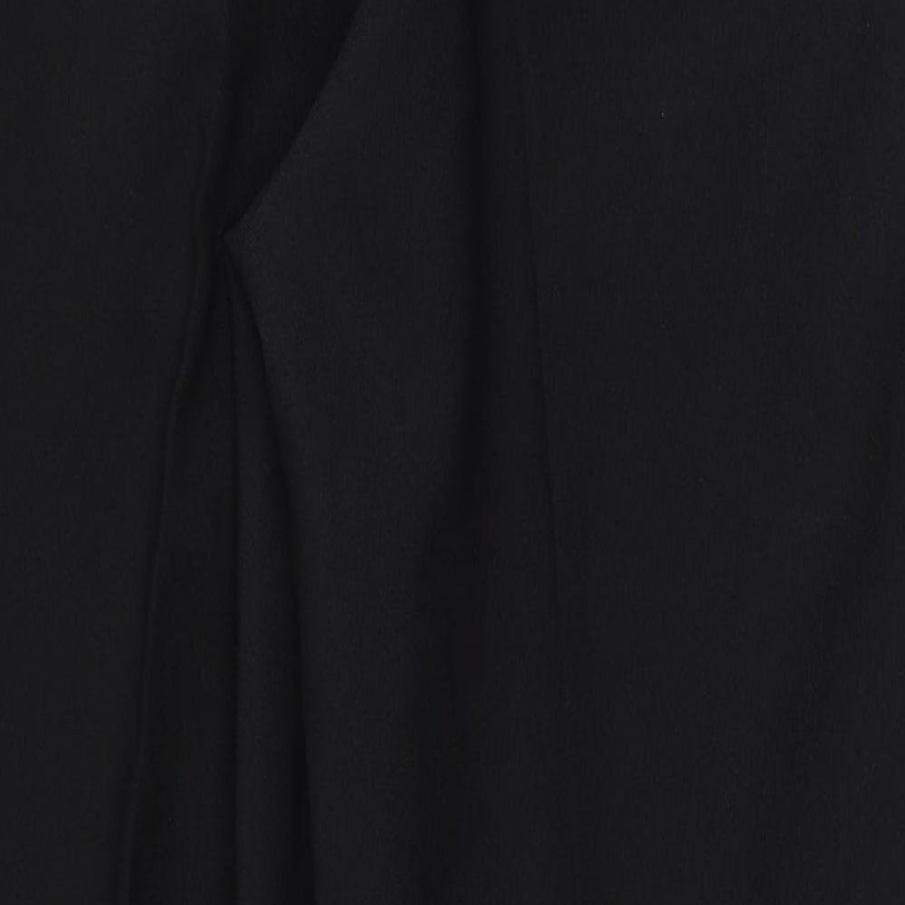 Greenwoods Mens Black Polyester Trousers Size 36 in L28 in Regular Zip