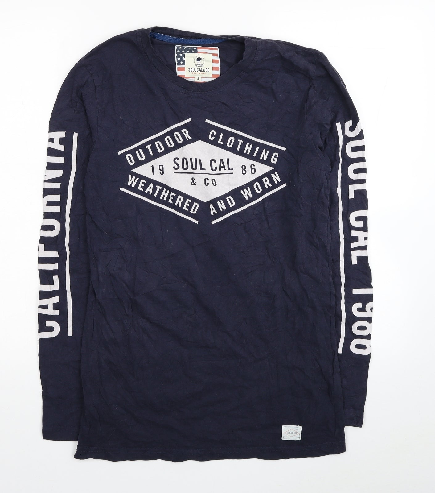SoulCal&Co Mens Blue Camel Pullover Sweatshirt Size S