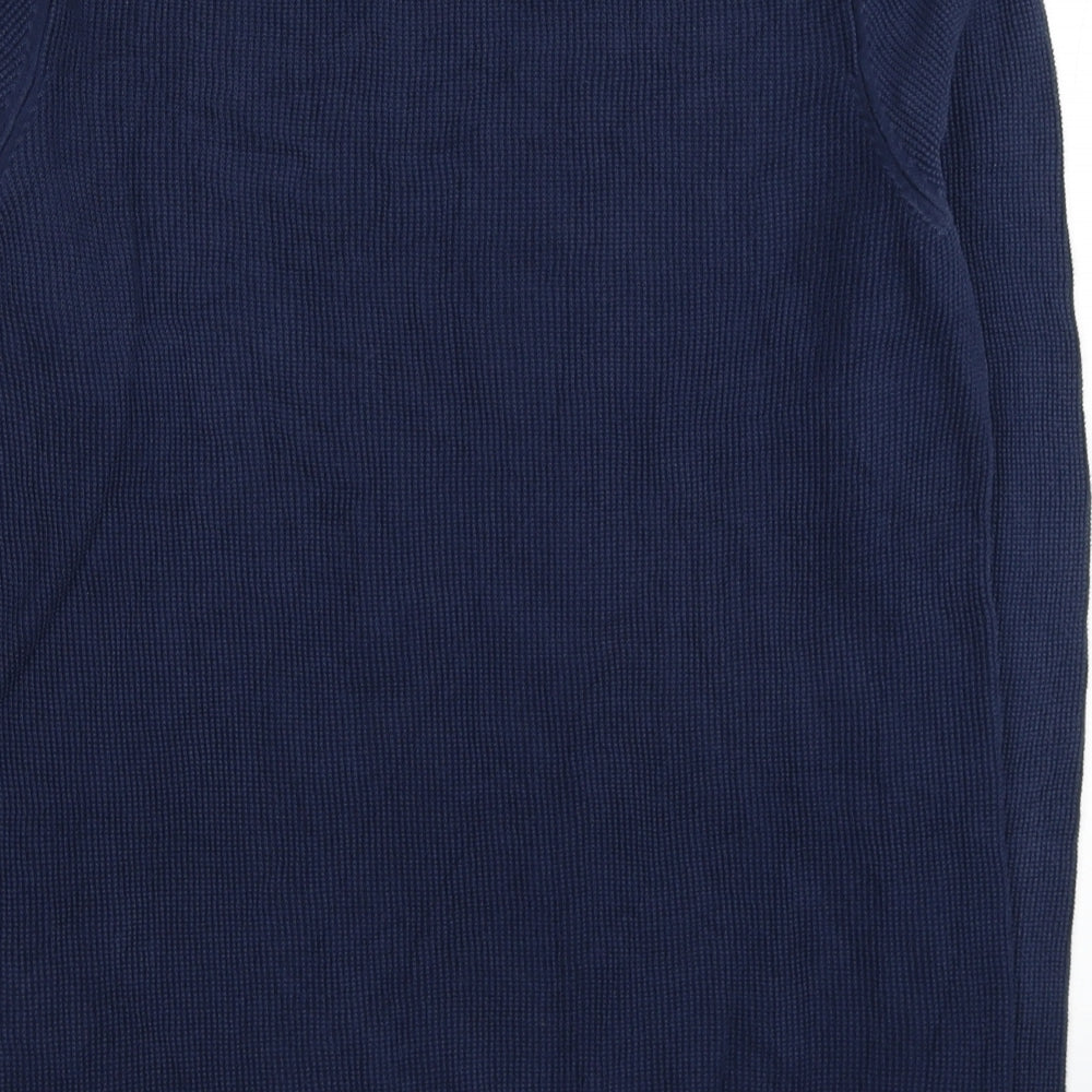 Superdry Mens Blue Round Neck Cotton Pullover Jumper Size S