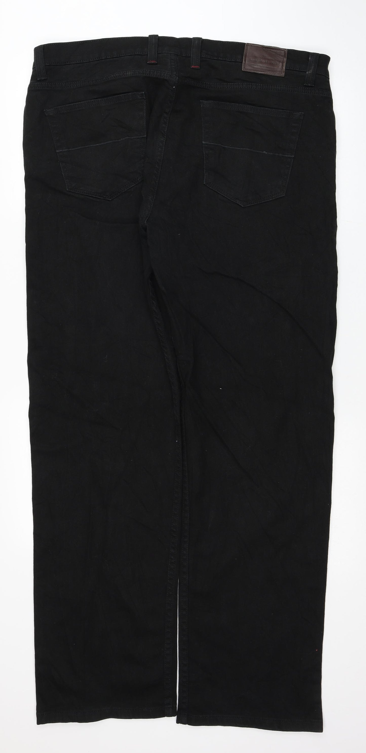 Blue Harbour Mens Black Cotton Straight Jeans Size 40 in L33 in Regular Zip