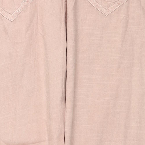 Zara Man Mens Pink Cotton Cropped Jeans Size 36 in L24 in Regular Zip