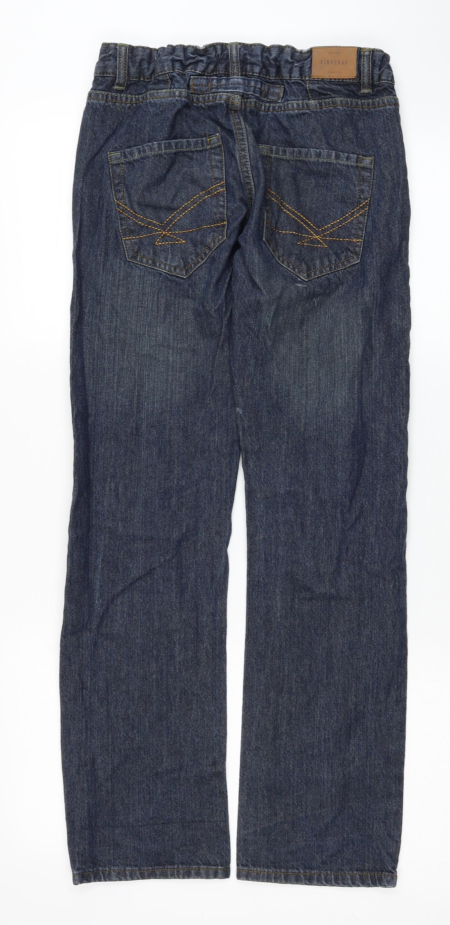 Firetrap Boys Blue Cotton Straight Jeans Size 12-13 Years Regular Button