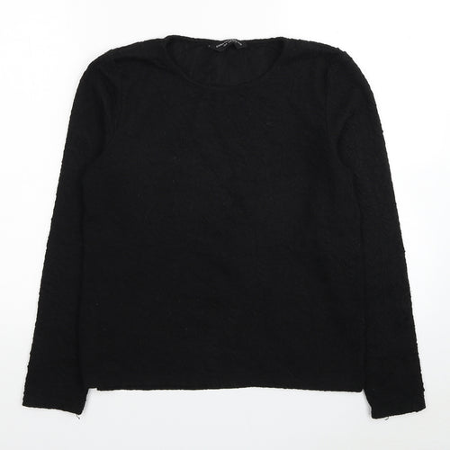 Dorothy Perkins Womens Black Round Neck Geometric Polyester Pullover Jumper Size 12