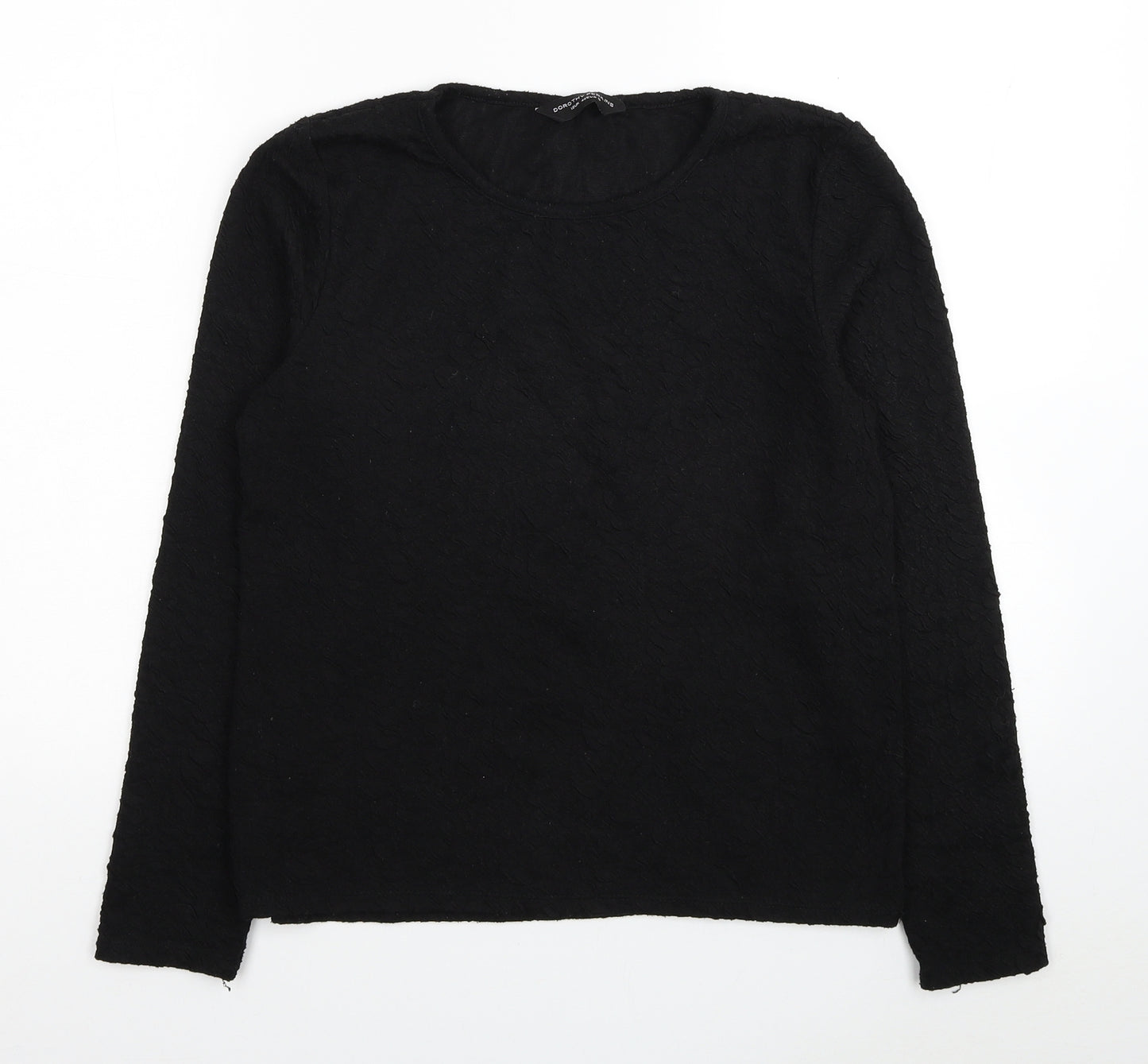 Dorothy Perkins Womens Black Round Neck Geometric Polyester Pullover Jumper Size 12