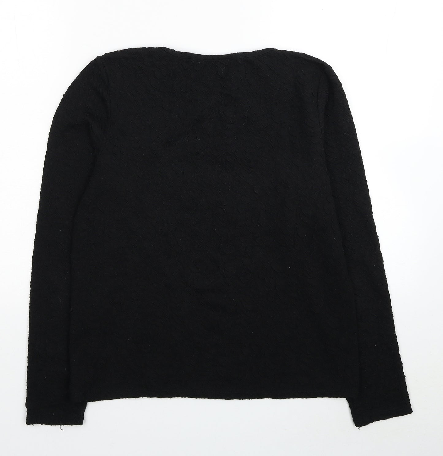 Dorothy Perkins Womens Black Round Neck Geometric Polyester Pullover Jumper Size 12