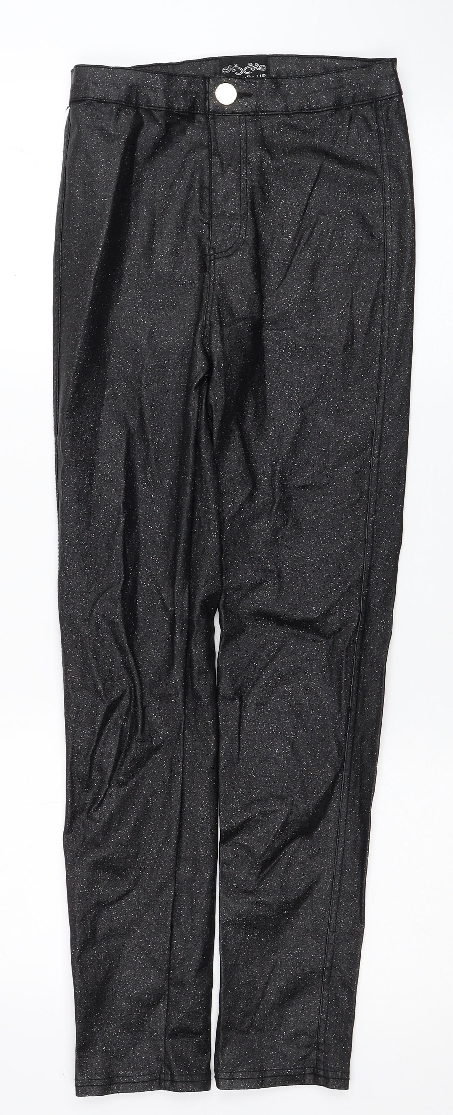 Denim Club Womens Black Cotton Skinny Jeans Size 10 L26 in Regular Zip