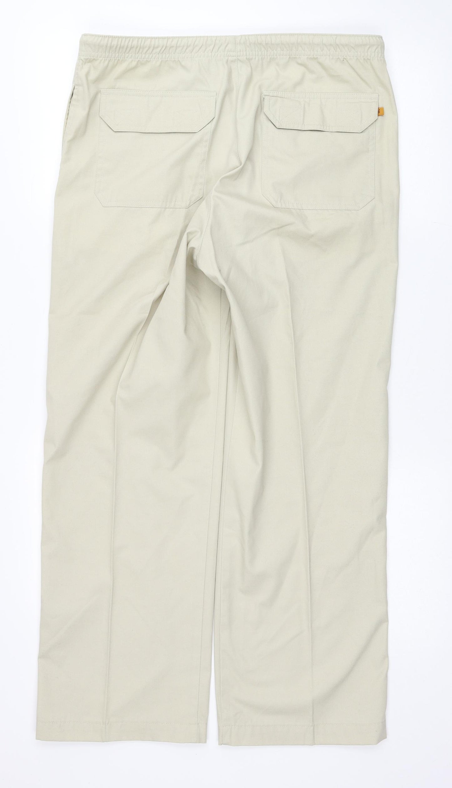 Farah Mens Beige Polyester Chino Trousers Size 34 L29 in Regular Zip