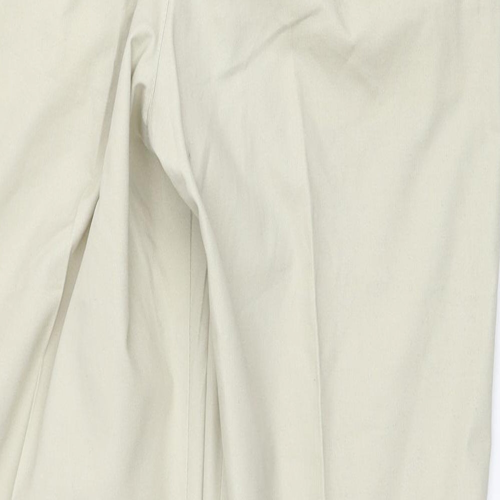 Farah Mens Beige Polyester Chino Trousers Size 34 L29 in Regular Zip