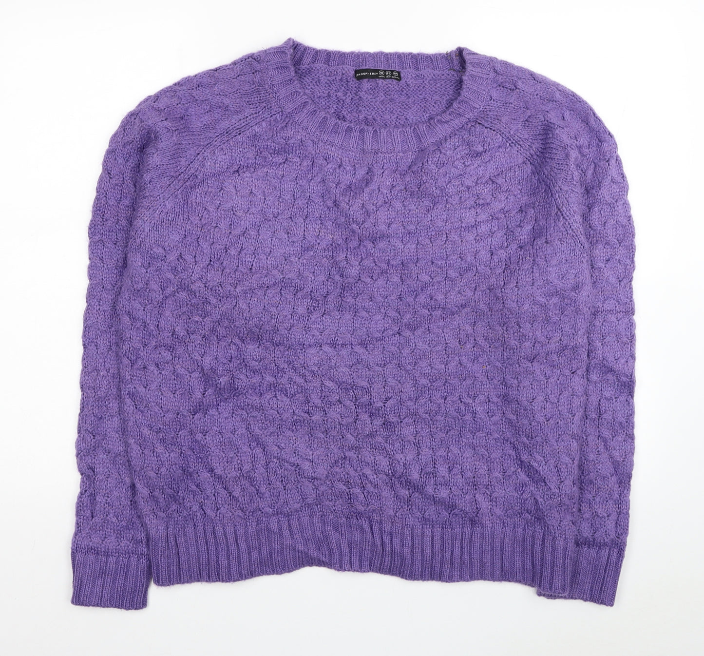 Atmosphere Womens Purple Round Neck Acrylic Pullover Jumper Size 18