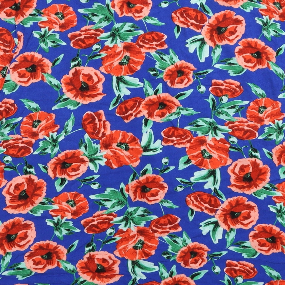 Papaya Womens Multicoloured Floral Viscose Basic Blouse Size 16 V-Neck