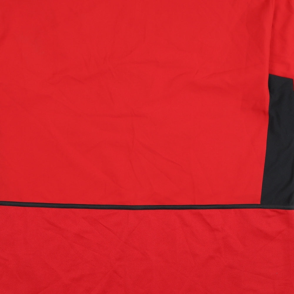Nike Mens Red Polyester T-Shirt Size 2XL Round Neck - Manchester United
