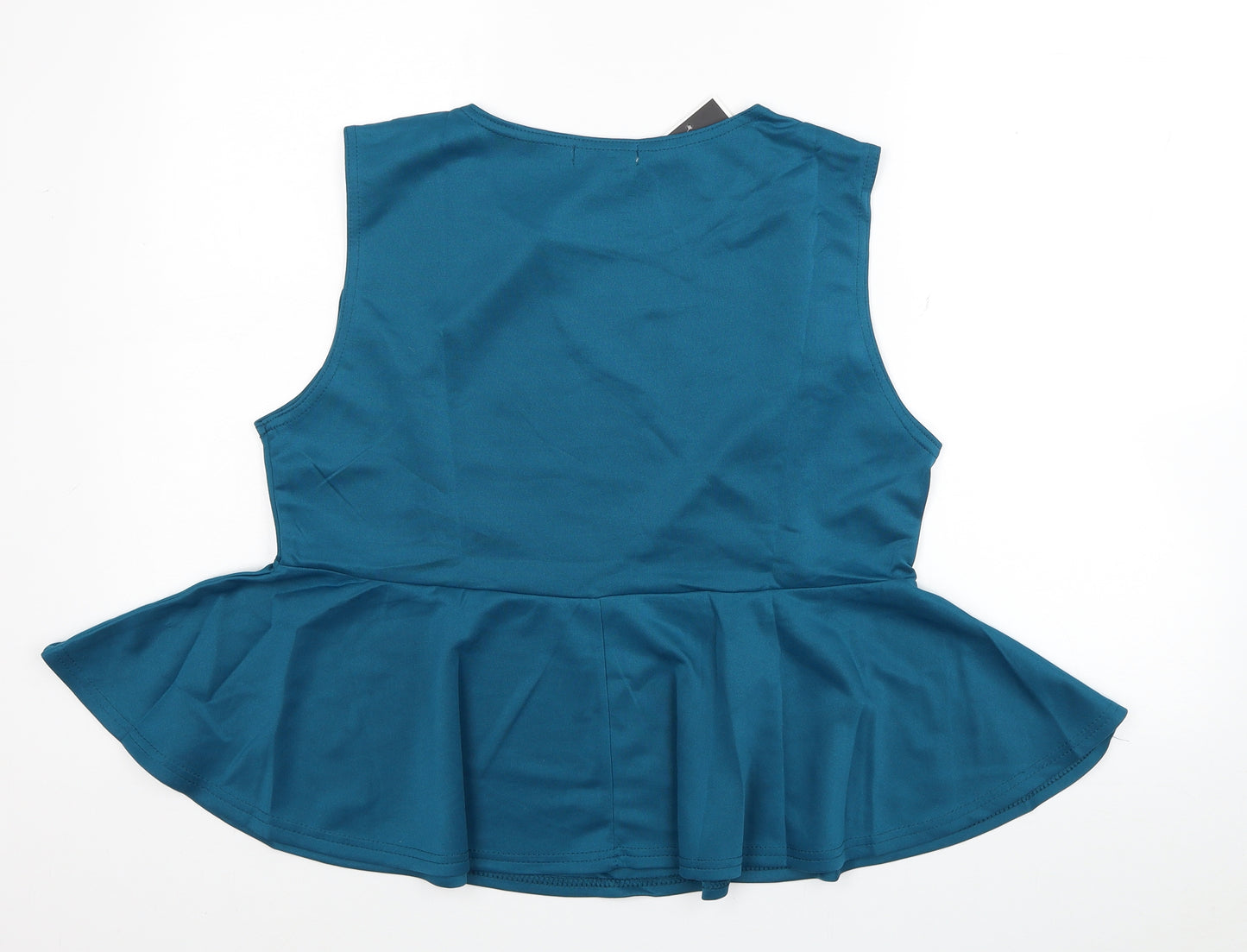 Be Jealous Womens Blue Polyester Basic Blouse Size 24 Scoop Neck - Flared