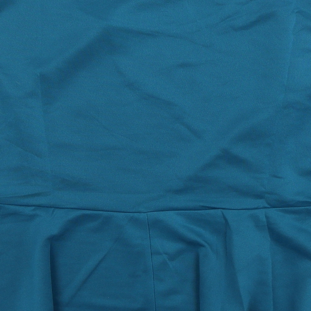 Be Jealous Womens Blue Polyester Basic Blouse Size 24 Scoop Neck - Flared