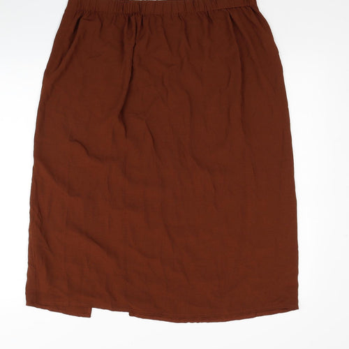 George Womens Brown Polyester A-Line Skirt Size 18