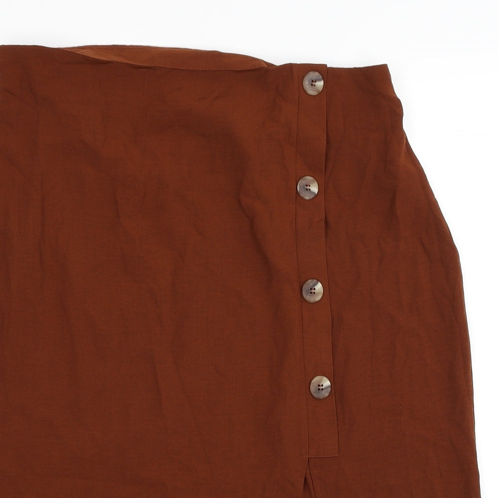 George Womens Brown Polyester A-Line Skirt Size 18