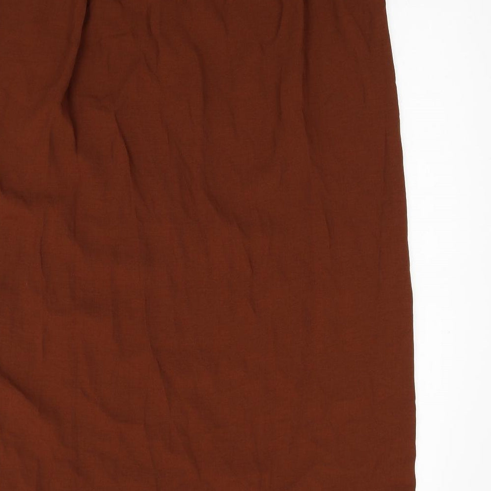George Womens Brown Polyester A-Line Skirt Size 18