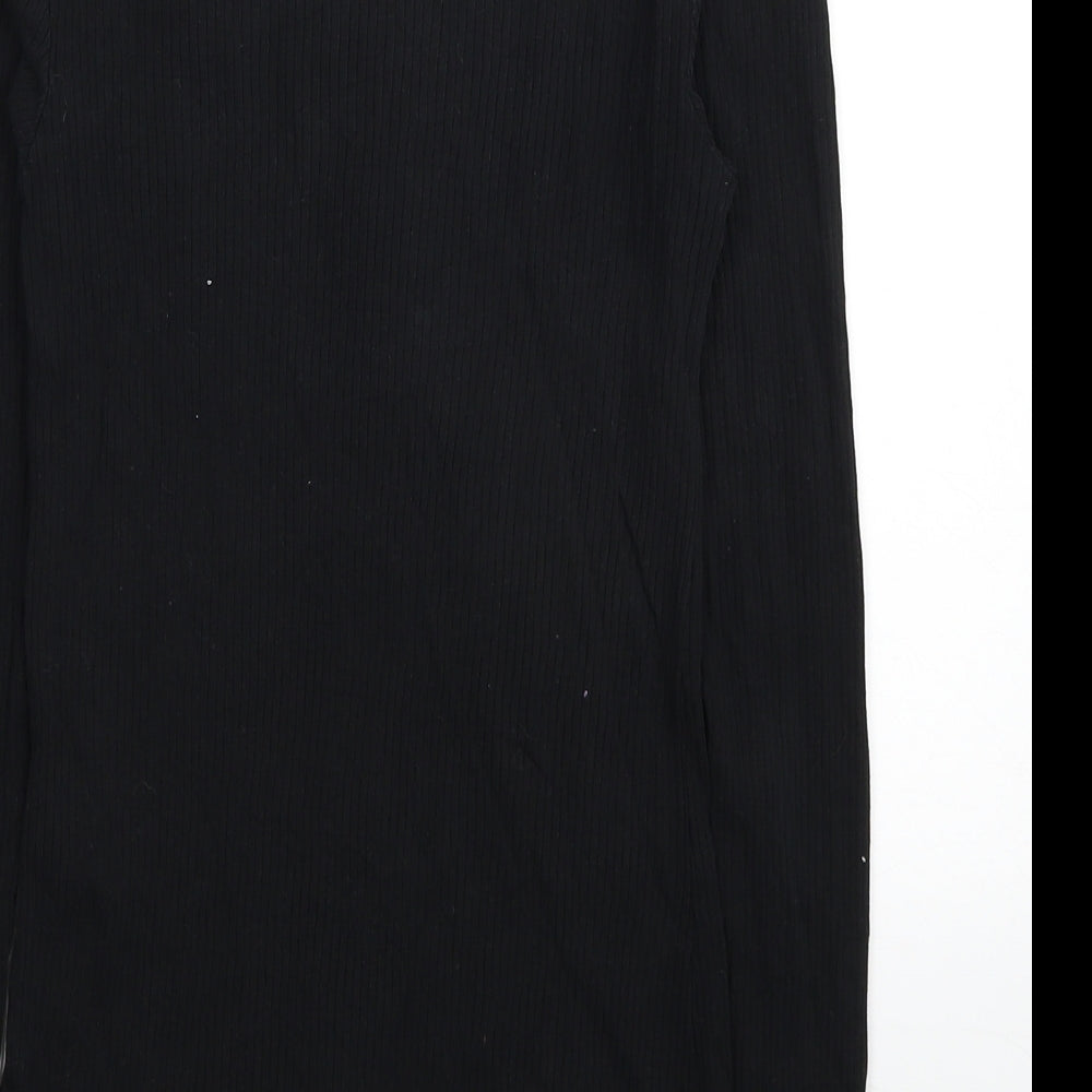 Pieces Womens Black Scoop Neck Cotton Pullover Jumper Size L