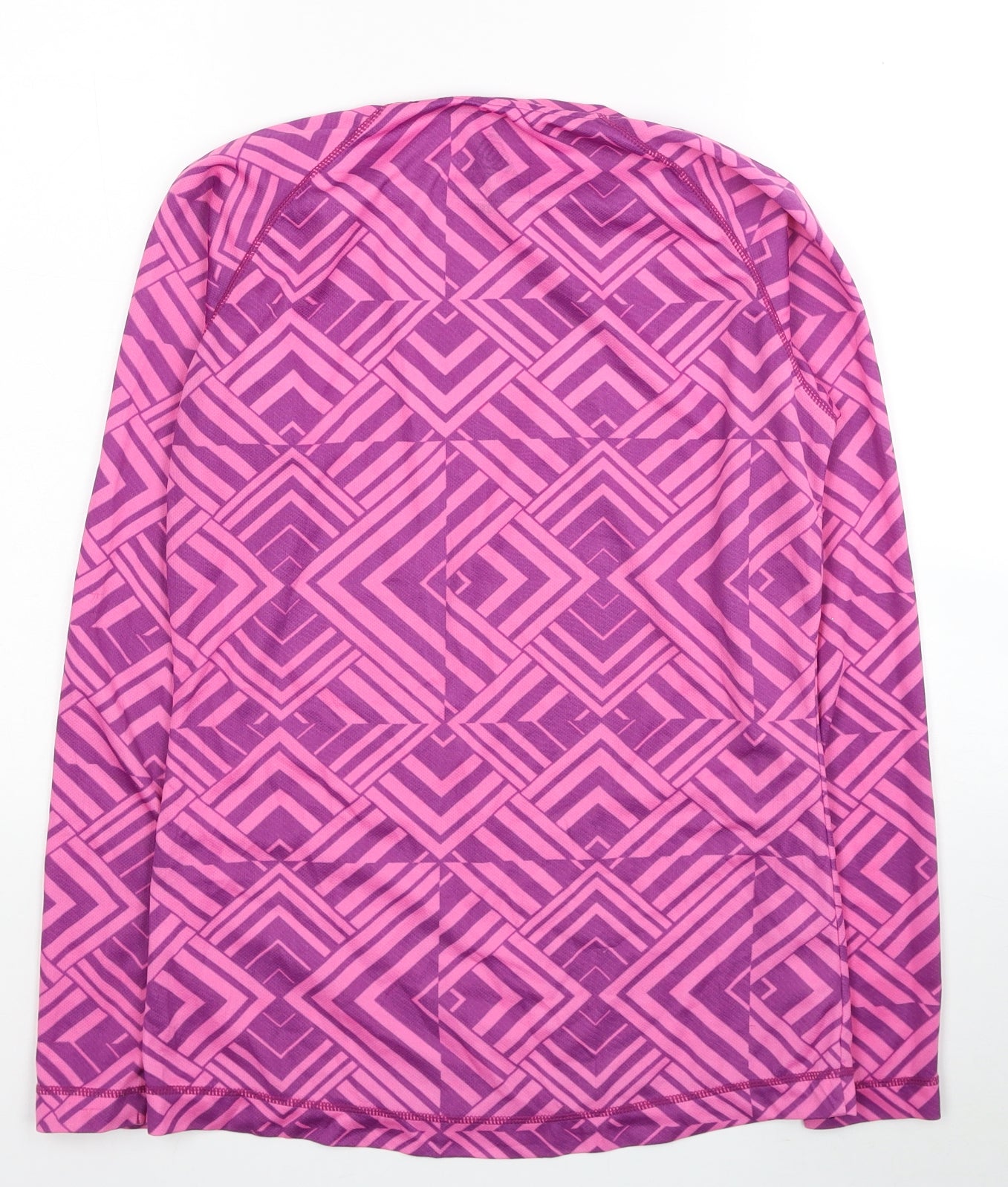 Animal Womens Pink Geometric Polyester Pullover Casual Size M Round Neck Pullover