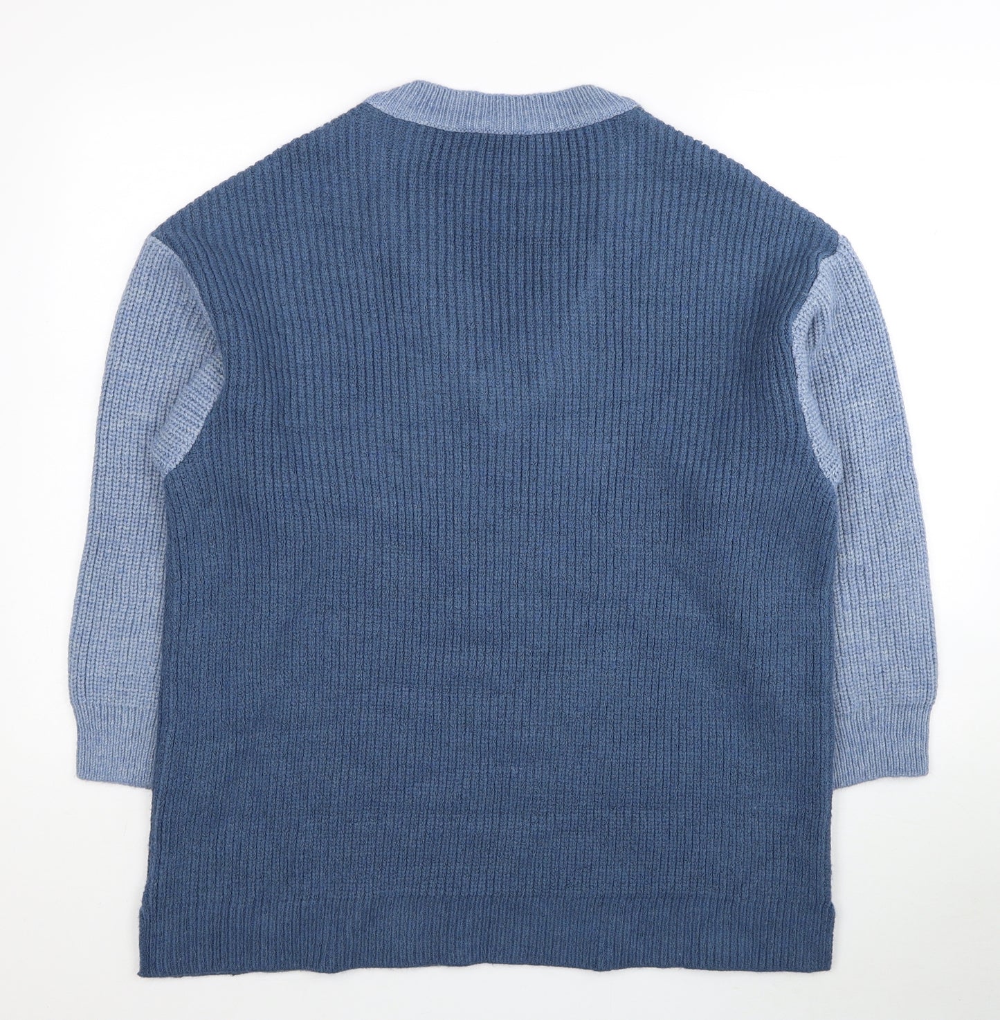 Very Womens Blue V-Neck Acrylic Pullover Jumper Size 18