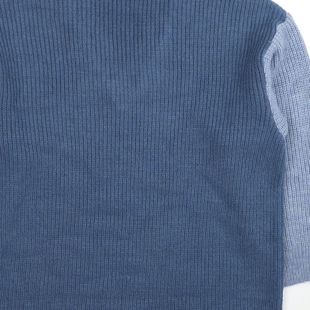 Very Womens Blue V-Neck Acrylic Pullover Jumper Size 18