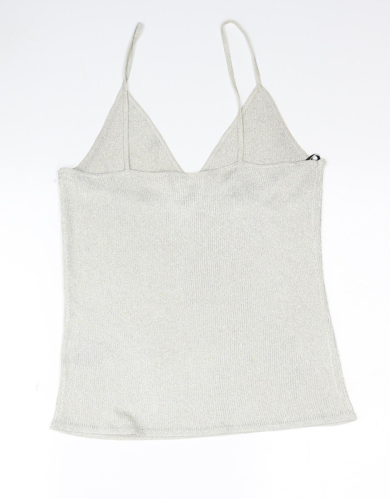 H&M Womens Beige Polyester Camisole Tank Size L Sweetheart