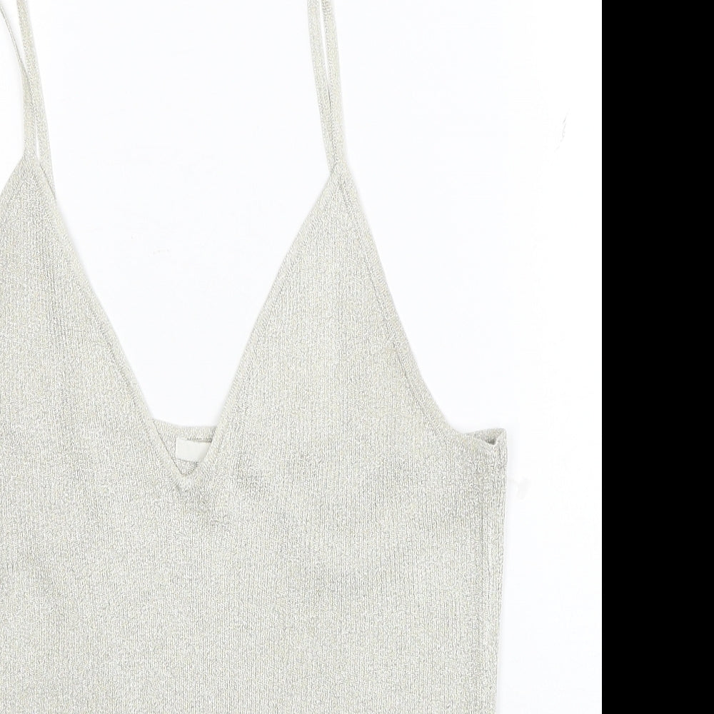 H&M Womens Beige Polyester Camisole Tank Size L Sweetheart